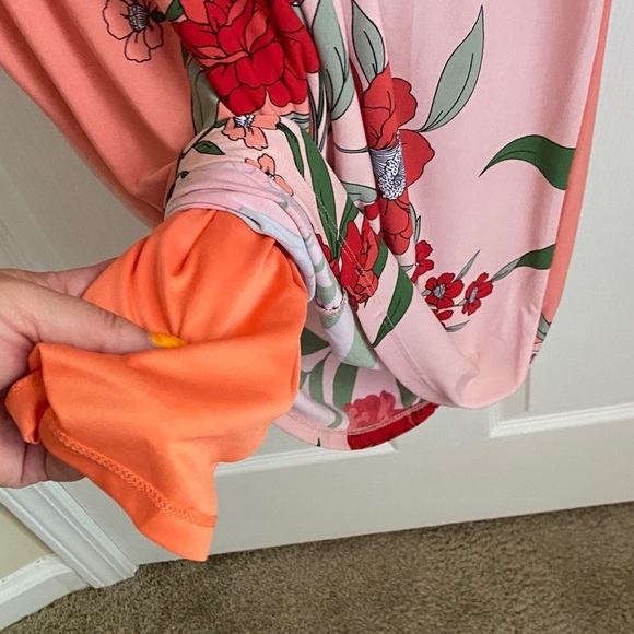 BOGO! NWT London Times Floral Print Cap Sleeve Sheath Dress In Pink size 10 - Picture 11 of 13